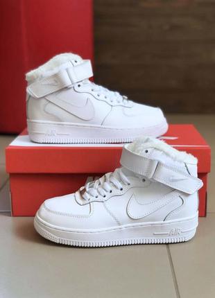 🔥кроссовки зимние nike air force 1 high white fur5 фото