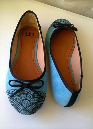 Элегантные бархатные балетки 40 р. стелька 25,5 см