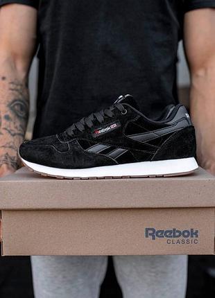 Демисезонные чёрные кроссовки кеды reebok женские чорні чоловічі кросівки рібок класік