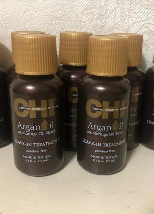 Восстанавливающее масло для волос chi argan oil plus moringa oil, 15 мл4 фото