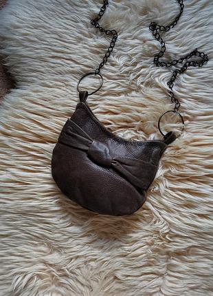 Шкіряна сумка на ланцюжку кроссбоди шкіра натуральна