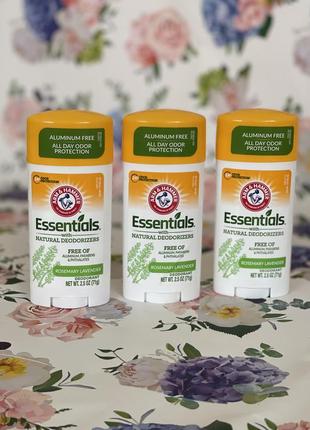 Arm & hammer, дезодорант essentials с натуральными дезодорирующими компонентами, свежий розмарин и лаванда, 71 г2 фото