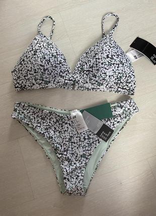 Купальник у квітковий принт h&m