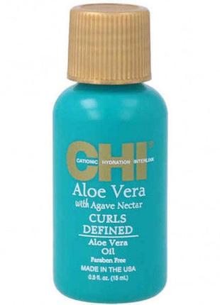 Масло, шелк для вьющихся волос chi aloe vera oil, 15 мл1 фото