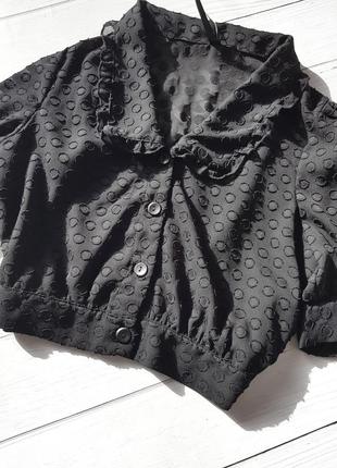 Блуза -топ черная  на пуговицах с воротником elli white4 фото