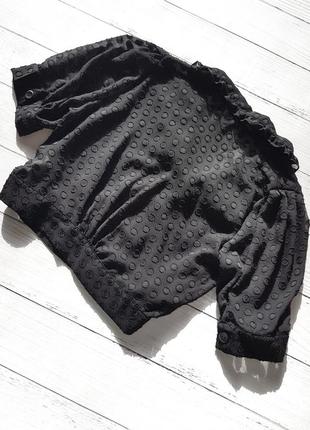 Блуза -топ черная  на пуговицах с воротником elli white2 фото