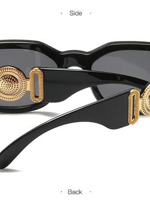 Окуляри uv400 очки стильні модні трендові з декором на дужці нові якісні чорні6 фото