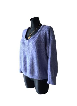 Лавандовий фіолетовий светр пуловер светр вовна мохер вкорочений оверсайз італія р. 46-527 фото