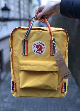 Рюкзак fjallraven kanken classic 16 l yellow rainbow / наложка bs