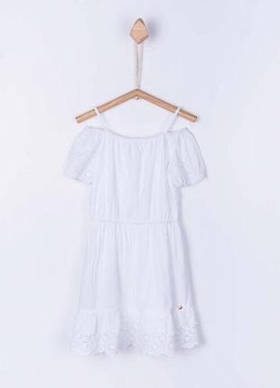 Нарядное детское платье для девочки tiffosi португалия 10027384 белый4 фото