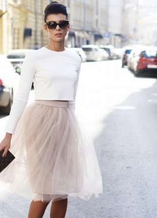 Трендовая юбка из многослойной сетки