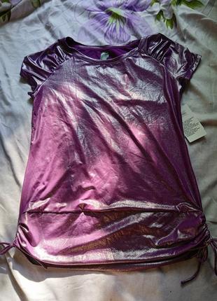 Нова спортивна фіолетова блискуча футболка туніка xersion
