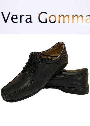 Мокасины vera gomma mens leather shoes на шнуровке (made in italy) 43/27,5