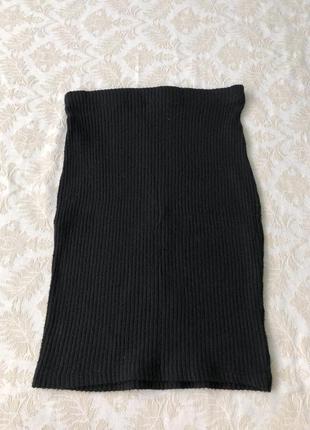 Черная юбка в рубчик1 фото