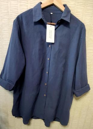 Натуральна подовжена блуза блузка сорочка ширина 63 см