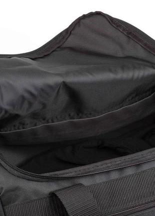 Чоловіча спортивна тканинна сумка дорожня чорна для поїздок тренувань в залі на 36 літрів6 фото