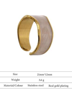 Брендовое женское кольцо. минимализм. медицинский сплав с напылением золота 18 к4 фото