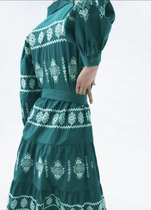 Платье рубашка с вышивкой миди вышиванка вышитое zara оригинал8 фото