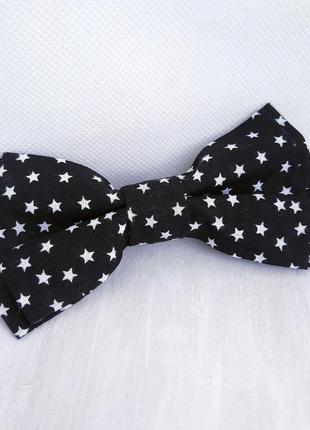 Краватка метелик чорний у зірочку для хлопчиків, для дівчат bw cotton