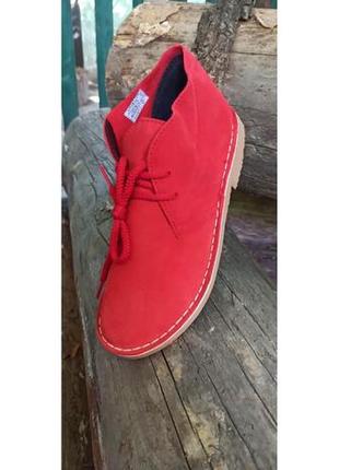 Испанские красные замшевые демисезонные ботинки, дезерты для мужчин, женщин4 фото