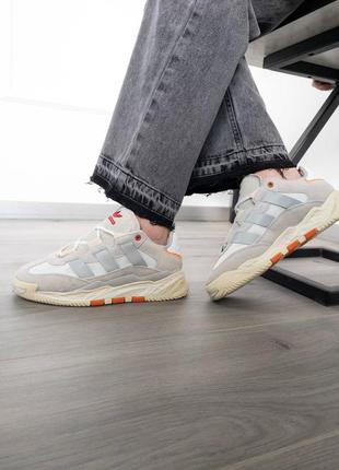 Adidas niteball beige/orange топові жіночі кросівки бежеві помаранчеві адідас на осінь весну літо женские кроссовки бежевые оранжевые