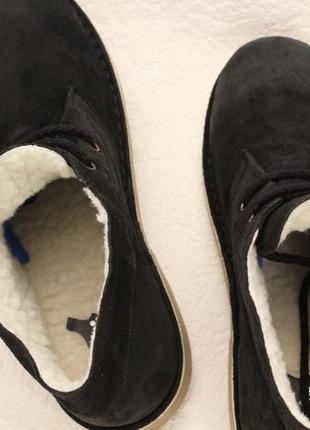 Испанские зимние замшевые ботинки, дезерты черного цвета2 фото