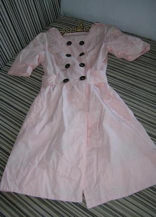 Изящное и модное светло-розовое платье, хлопок, тренд лета.2 фото