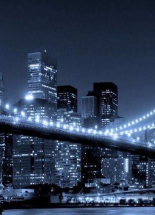 Алмазна вишивка. картина на підрамнику "вогні нічного магаполіса", 40х50см, квадратні стрази