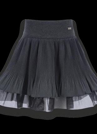 Школьная юбка для девочки с рюшами pinetti италия 817298 серый