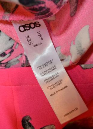 Скидка! шикарное розовое платье в цветах asos новое5 фото