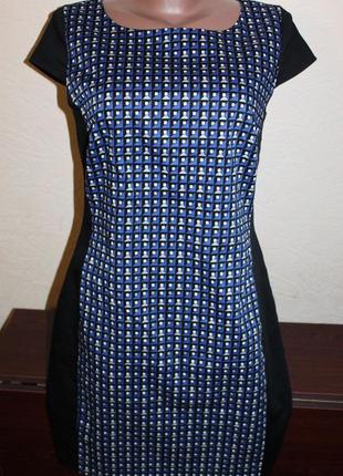 Элегантное платье-футляр с оригинальным принтом patrizia dini ,размер eur 38, на 44 р1 фото