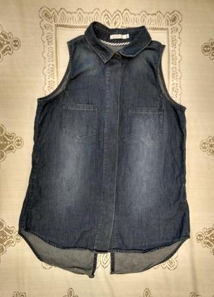 Стильна джинсова блузка безрукавка kenneth cole reaction сша оригінал