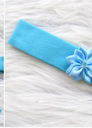 Повязка на голову , обруч ободок для волос с цветком, на резинке.