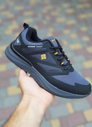 Теплі зимові кросівки columbia outdoor leisure сірі з оранжу теплі чоловічі осінні термо кросівки колумбія