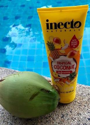 Гель для душа naturals tropical lambre inecto с маслом кокоса1 фото