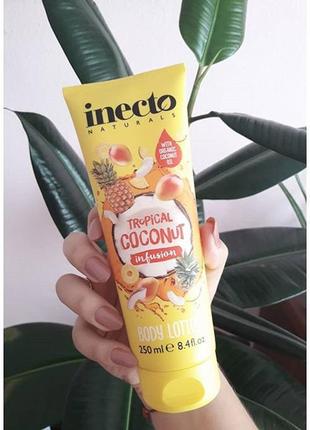 Гель для душа naturals tropical lambre inecto с маслом кокоса2 фото