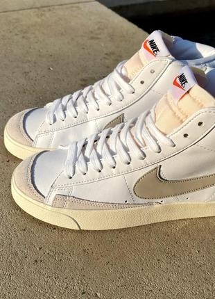 Кроссовки nike blazer mid white/cream7 фото