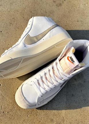 Кроссовки nike blazer mid white/cream6 фото