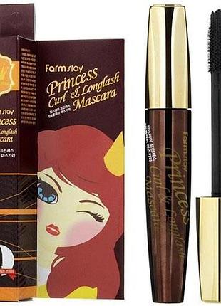 Туш для підкручування і подовження вій farm stay princess curl & long lash mascara