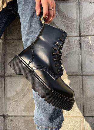 Жіночі ботінки  dr. martens jadon black no logo 3 женские ботинки мартинсы