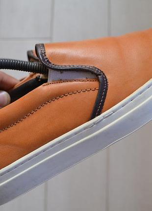 Слипоны am shoe из натуральной рыжей кожи.