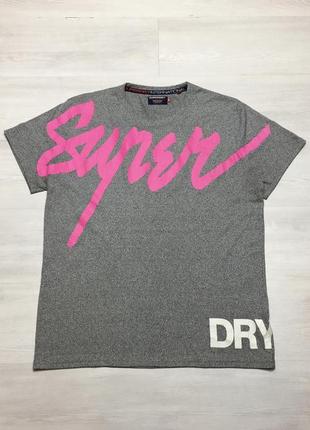 Super крутая брендовая серая фірмова сіра футболка superdry