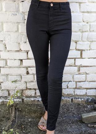 Облягаючі чорні джинси скіні h&m1 фото