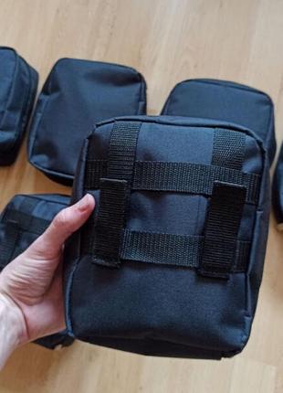 Тактическая аптечка, подвесная аптечка, военная аптечка из ткани. цвет: черный с...