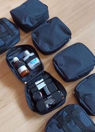 Тактическая аптечка, подвесная аптечка, военная аптечка из ткани. цвет: черный с...