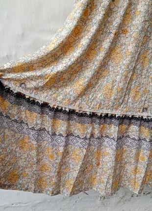 Лёгкое длиное платье в принт цветы oversize, восточный стиль 💐5 фото