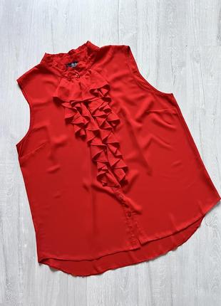 Красная тонкая блуза большого батального размера р. 22