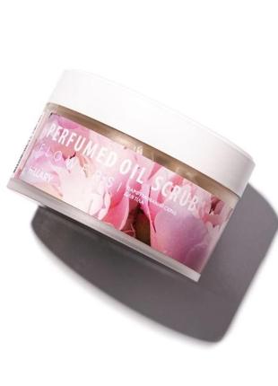 Скраб для тіла парфумований hillary perfumed oil scrub flowers, 200 г