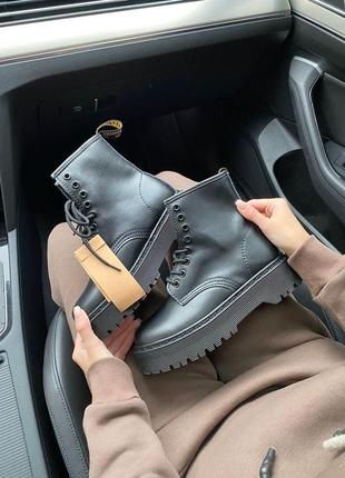Жіночі  ботінки  dr. martens jadon black no logo 2 женские ботинки мартинсы