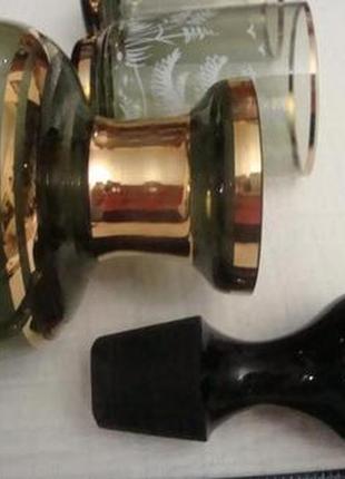 Красивый ! набор для виски олень охота графин стаканы богемия чехословакия №9959 фото